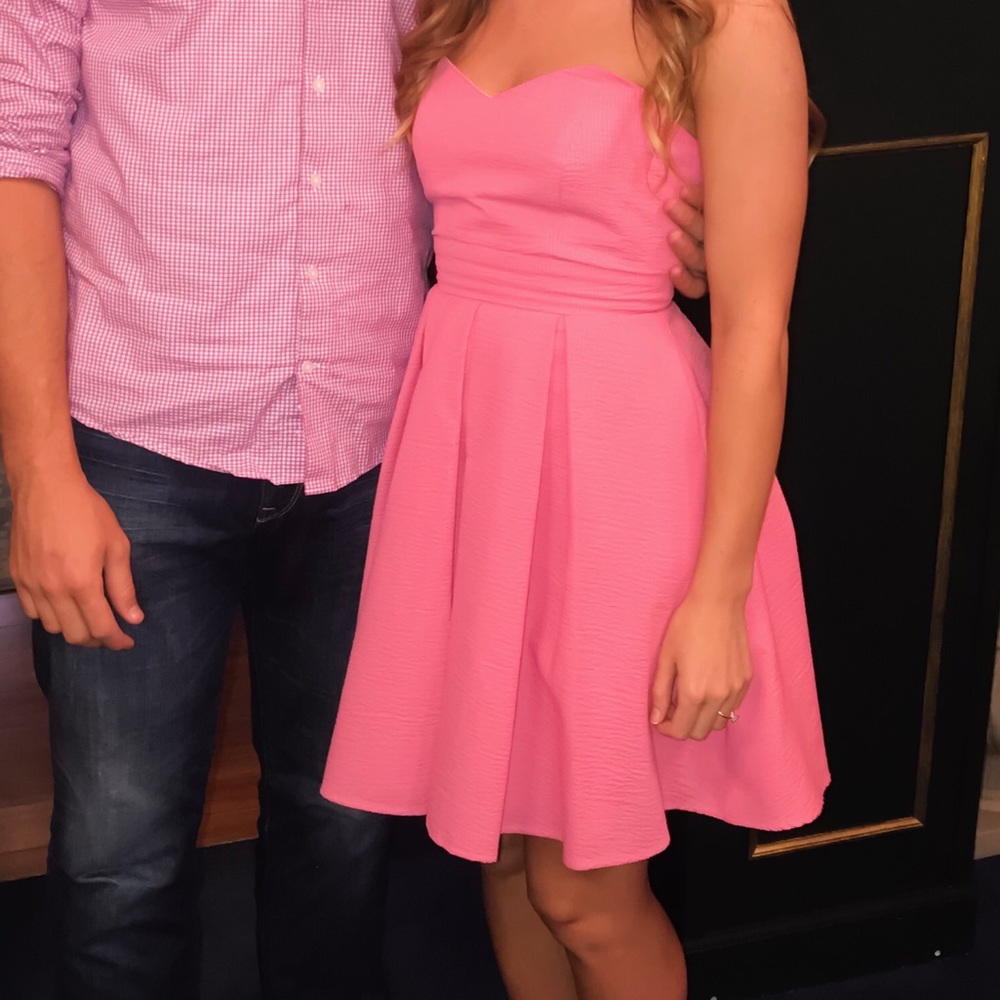Lauren James Pink Strapless Dress